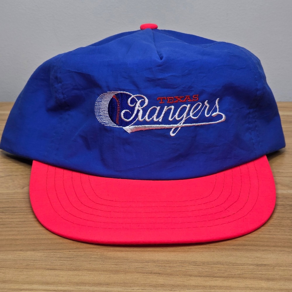 Vintage Annco Texas Rangers Snapback Hat Neon MLB Licensed Baseball Cap NWT